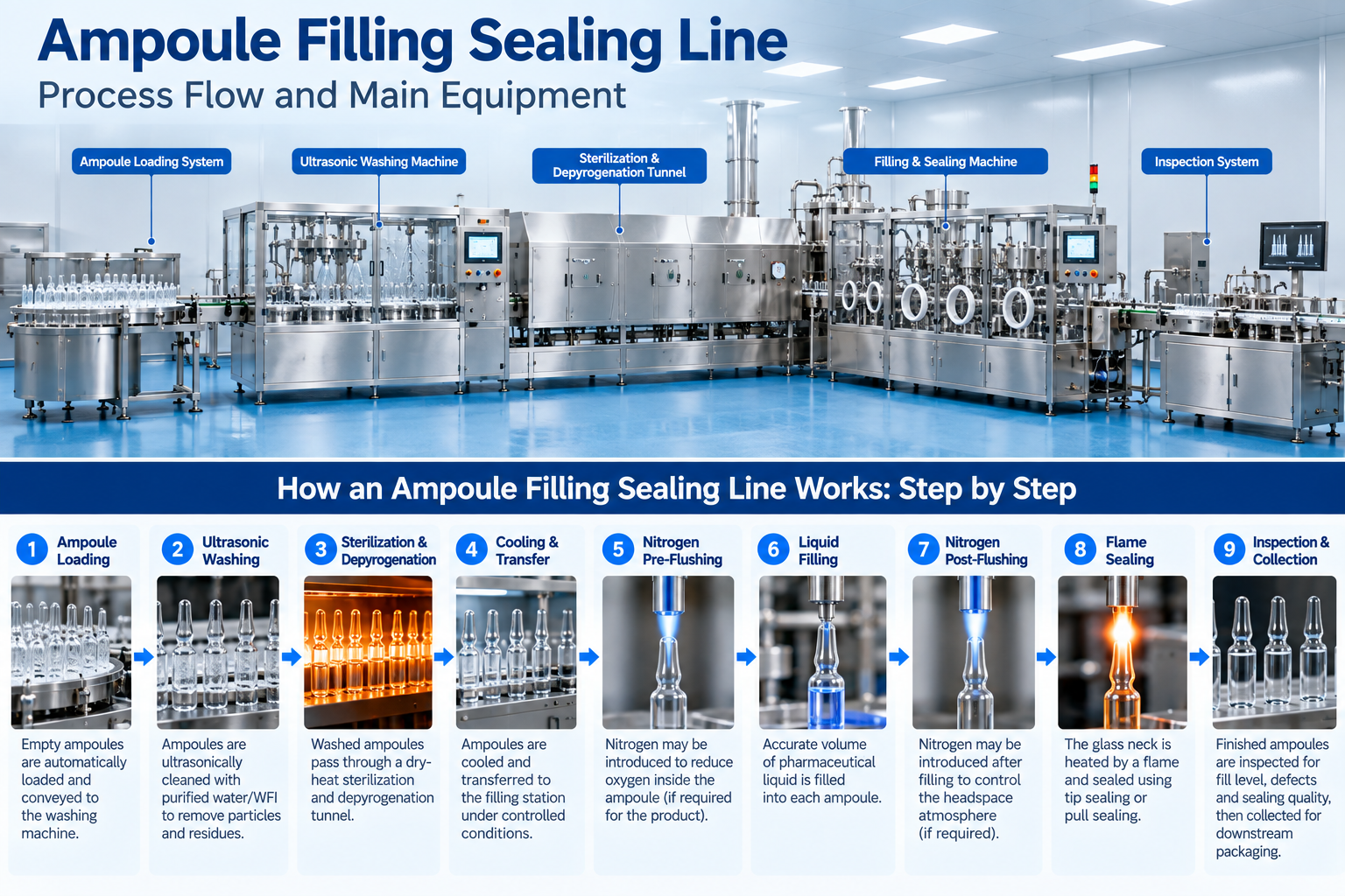 Ampoule Filling Sealing Line