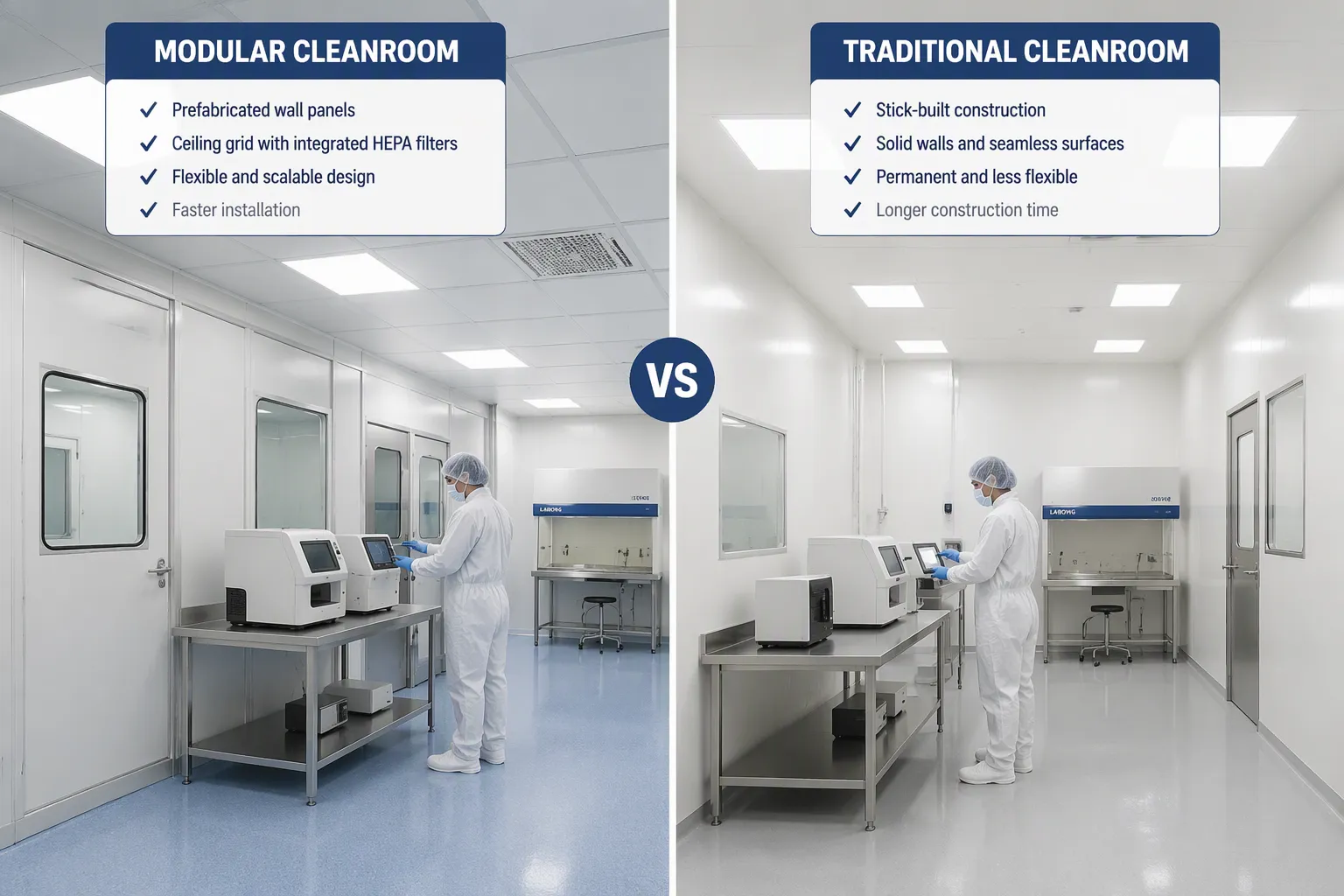Modular vs Traditional cleanrooms: key differences and considerations